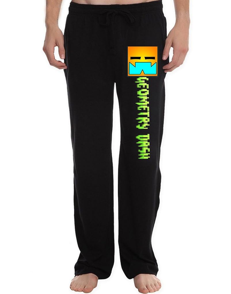 RBST Men's Geometry Dash Soundtrack Logo Running Workout Sweatpants Pants