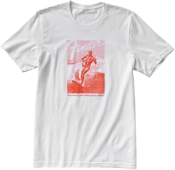 Amazon Fender Jaguar Surf T Shirt White M 半袖 Tシャツ Tシャツ カットソー 通販