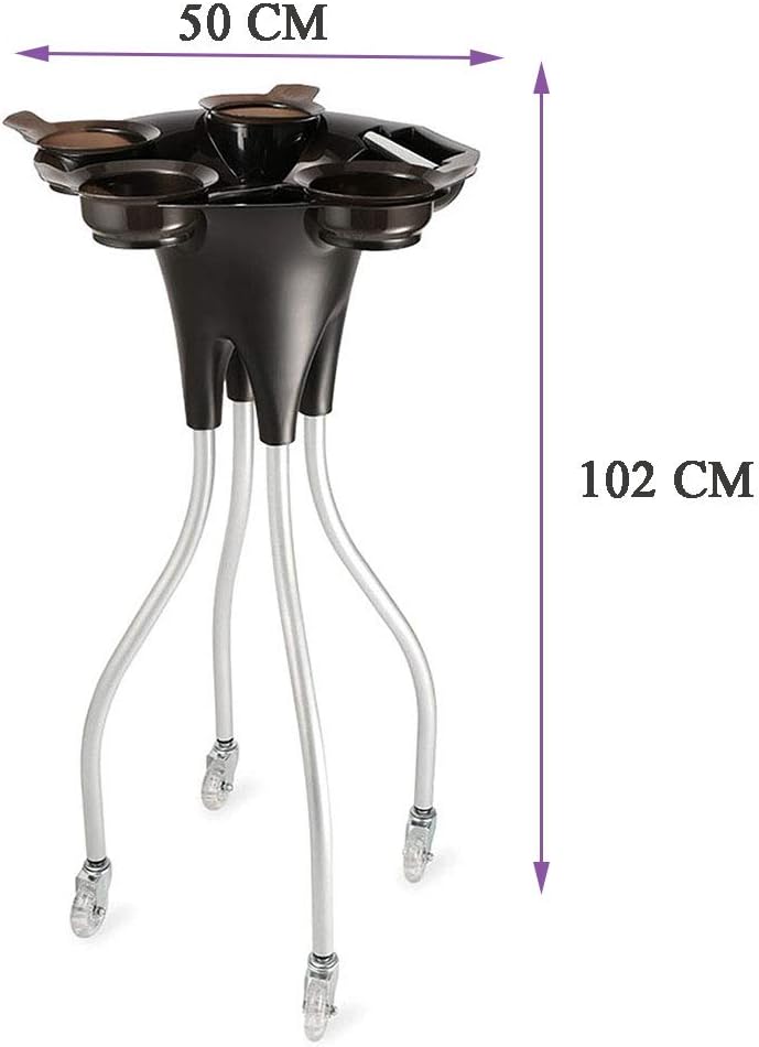 HORV Salon Trolley with Hair Color Dyes Bowls Beauty Hairdresser Tray Portable Utility Cart SPA Storage Hair Accessory Holder 4 Wheels: Home & Kitchen