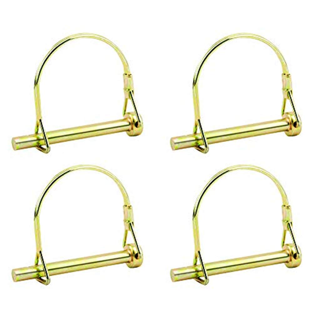 INCREWAY 4 Pcs 7mm Heavy Duty Safety Coupler Shaft Locking Pin Wire Lock Pin, Hitch Pto Pin Round Loop Wire Lock Trailers Pin for Farm Lawn Garden