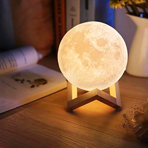 3D Printing Moon Lamp Usb Touch Light Bedroom Light Romantic Led Color Change Night Light for Children Home Decor Lights desk lamp JiFengCheng (12cm(4.75 inch))