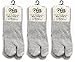 V-Toe Flip-Flop Socks - Tabi Split Toe Thick Cotton Socks for Men & Women - Japanese Toes Separated Crew Socks - Black, Brown, White- (3 Pairs Pack)