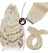 Moresoo Tape in Hair Extensions 20 Inch Blonde Extensions Natural Human Hair 40 Pieces 100 Gram C...