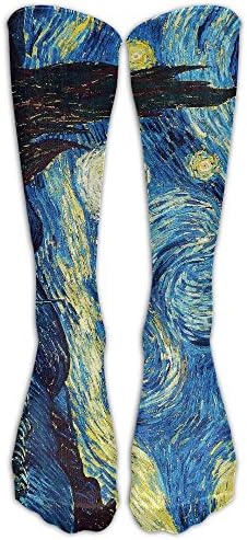 Van Gogh Starry Night Unisex Novelty Knee High Socks Athletic Tube Stockings One Size