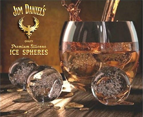 Jim Daniels Premium Silicone Ice Spheres Mold. BPA Free Popsicle Mold / Ice Cube Tray makes Giant Whiskey Balls. Kraft Popsicles and Cocktails with Kitchen Accessories for Chilling Drinks (Orange)
