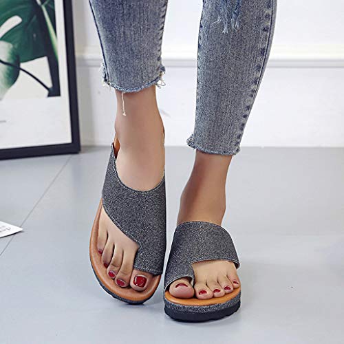 2019 New Women Comfy Platform Toe Ring Wedge Sandals Shoes Summer Beach Travel Shoes Comfortable Flip Flop Shoes - Thumbnail 2