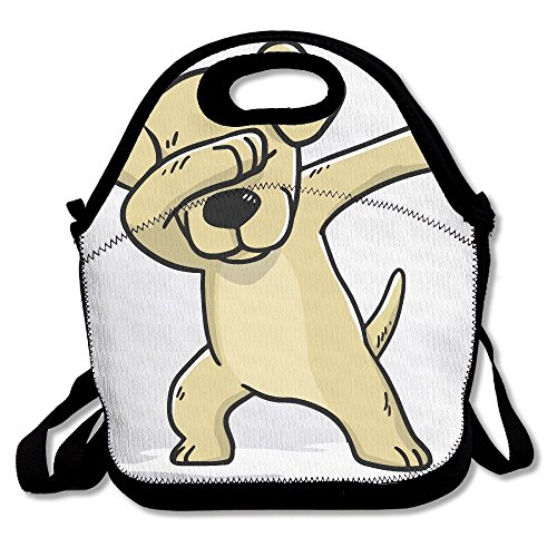 CUAJHa Funny Labrador Retriever Dabbing Lunch Tote Bag Bags Awesome Lunch Handbag Lunchbox Box For School Work Outdoor