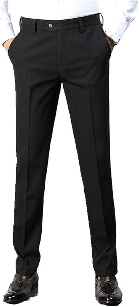 Schwarz Herren Business Casual Gerade Schmal Anzughosen main image 0