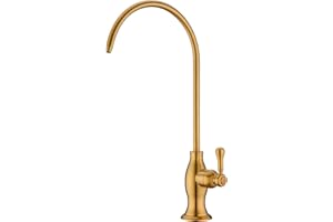 Delle Rosa Gold Brushed Under Sink Water Filter System, Modern Brass RO Tap for Sink