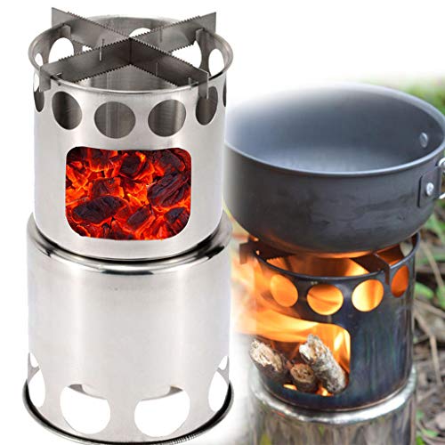  Euone  Stainless steel furnace Clearance Sale , Barbecue BBQ Chimney Starter Charcoal Grill Steel Rapid Quick Fire Lighter - Thumbnail 5