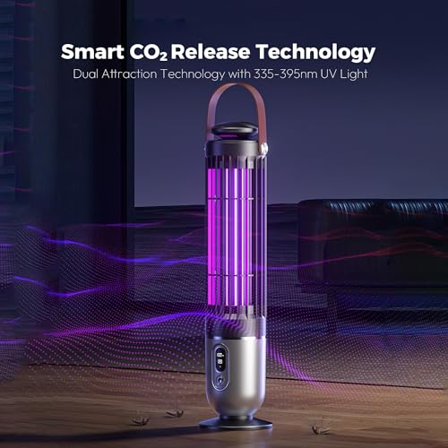 Electric Mosquito Killer Lamp with Light Sensor, 4-Mode Bug Zapper & Night Light, UV Insect Trap Indoor Outdoor, Rechargeable & Plug-in Fly Catcher