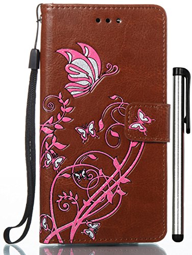 Huawei P10 Lite Case Brown Leather Wallet Magnet Flip Cover