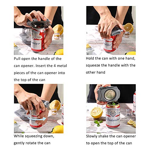 Manual Can Opener Handheld Smooth Edge Can Opener Tool Rip and Sip Can