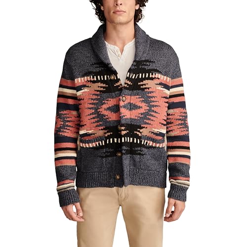 Lucky Brand Men’s Southwest Shawl Cardigan, Denim Multi