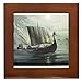 CafePress - Viking Ship Framed Tile - Framed Tile, Decorative Tile Wall Hanging