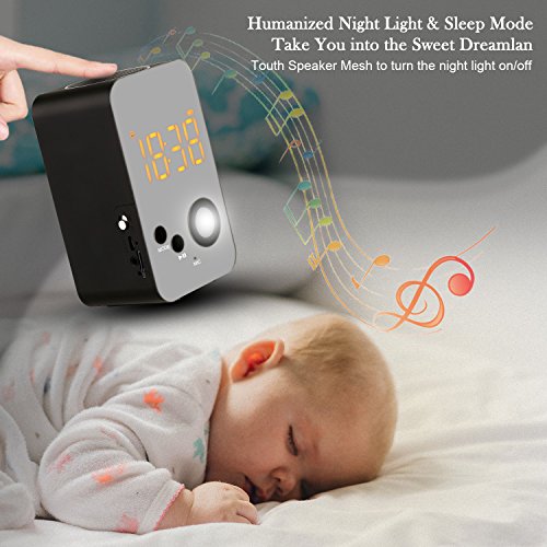 Alarm Clock Bluetooth Speaker - XREXS Wireless Bluetooth Speaker, Alarm Clock Radio, Portable Wireless Stereo Sound Speaker with LCD Screen HD Enhanced Bass Flashlight, Built-in Mic Support FM AUX TF