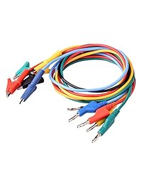 quimat 5pcs 4 mm Cables de conector tipo plátano a cocodrilo clip de silicona 1000 V 15 una sonda multímetro Prueba plomo cable de alambre, 1 m 39.4" P2100
