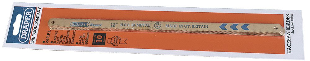 Draper 19348 Expert 24Tpi Bi-Metal Hacksaw Blades, 300mm , Blue