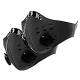 Bike Half Face Dust Mask, 2Pcs Cool Breathing Riding Masks Adjustable Face Air Filter Biking Mask Ventilation Dirt Face Bicycle Cover for Cycling, Running, Motorcycle, Snow Snowboard, Ski, Black