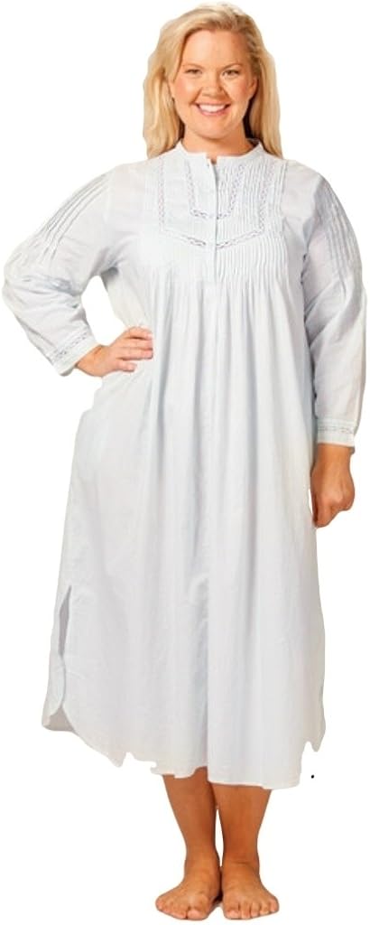 white cotton nightgown plus size