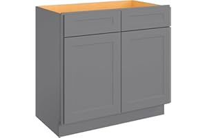 LOVMOR Kitchen Sink Base Cabinet, Unassembled Cabinet, Single Sink Storage Unit, Large Capacity, 24" D*36" W*34-1/2"H