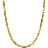 SHOP WGS Italian Real 10K Solid Yellow Gold Franco Chain Necklace for Men & Women Radiant Diamond Cut with Lobster Claw Clasp 10K Real Gold Jewelry (1.0mm-2.5mm)