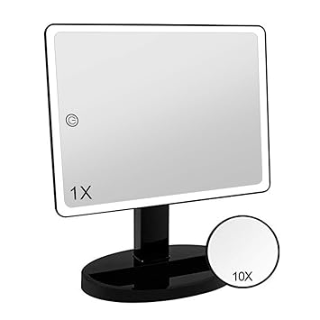 Amazon Com Large Lighted Vanity Makeup Mirror X Large Model 3 Color Lighting Modes Light Up Mirror With 88 Led 360 Rotation Touch Screen And 10x Magnification Tabletop Cosmetic Make Up Mirror Black Beauty large lighted vanity makeup mirror x large model 3 color lighting modes light up mirror with 88 led 360 rotation touch screen and 10x