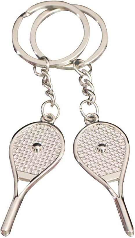 Amazon Co Jp 1st Market キーリングホルダーかわいい2個のカップルの恋人テニスラケットキーホルダーバッグ電話車の飾りテニスラケットスタイリッシュで人気の ホーム キッチン