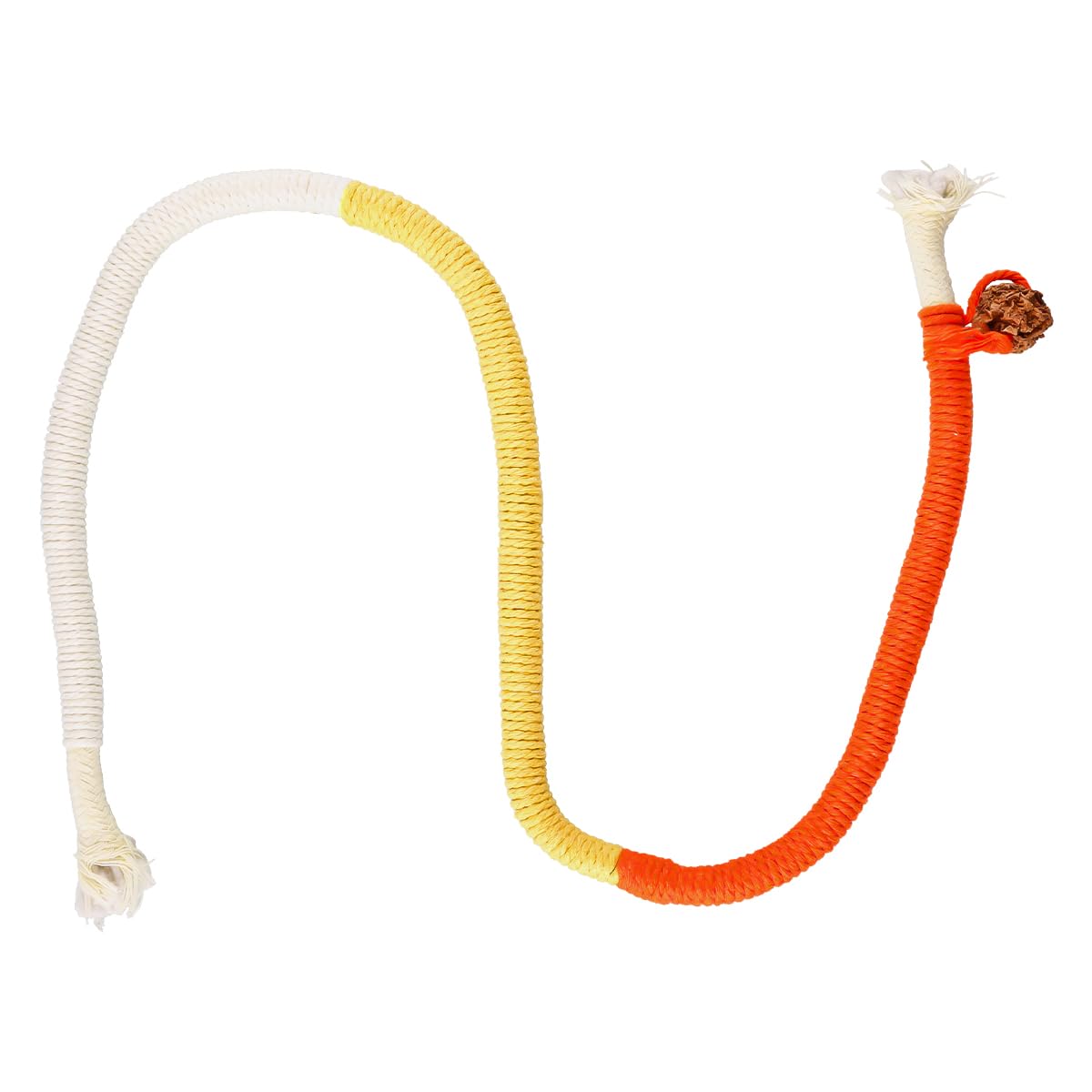 Thyonta Cat Soft Gum Care Toys Bite Rope Colorful Chewing and Teething Cotton Rope for Cat Teasers for Fun and Play, to Relieve Boredom（Orange）