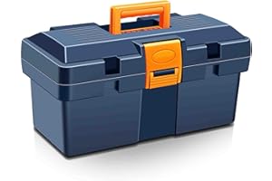 Anyyion 14In Small Tool Box,Lockable Tool Box for Home,Truly Rugged,No Removable Tray(Blue)