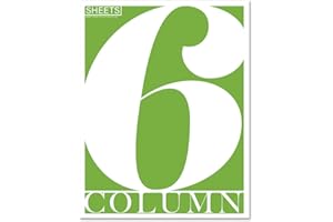 BookFactory 6 Columns Columnar Sheets/Six Column Loose Sheet Format - 50 Pieces of Paper, 8.5'' x 11'', 3 Hole Punched Loose Leaf Sheets (Made in USA)