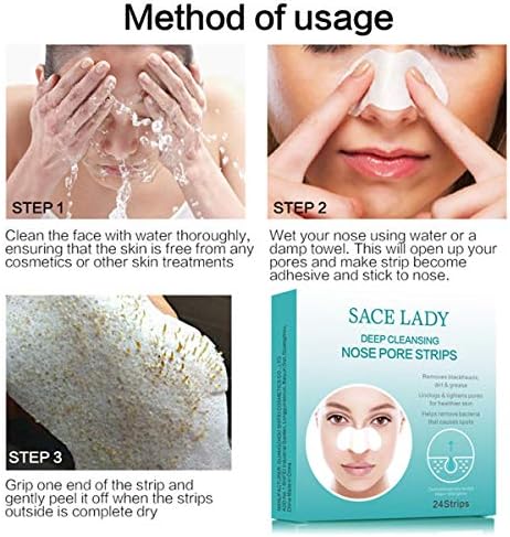 24 قطعة من شرائط الأنف للتنظيف العميق وإزالة الرؤوس السوداء من الأنف، شرائط الأنف البيضاء Amazon Ae