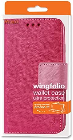 Reiko Wallet Case 3 In 1 with Interior Polymer Cover Wallet Case for LG V10 - Retail Packaging - Hot Pink