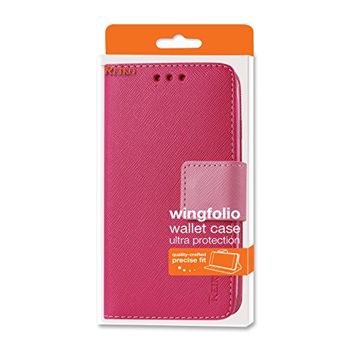 Reiko Wallet Case 3 In 1 with Interior Polymer Cover Wallet Case for LG V10 - Retail Packaging - Hot Pink