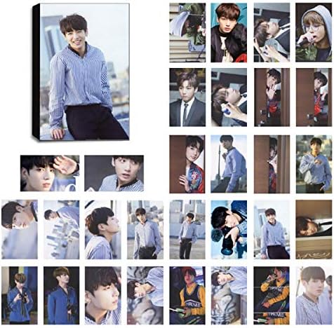 KPOP BTS JungKook Lomo Cards Bangtan Boys Photocard Set of 30 for Army Fan with Greeting Card Postcards Box (JUNGKOOK 8)