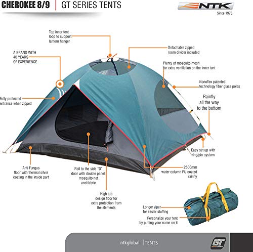 image for NTK Cherokee GT 8 to 9 Person 10 by 12 Foot Outdoor Dome Family Campin