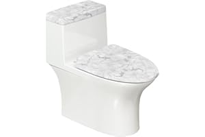 Pzuqiu White Marble Toilet Seat Cover Set of 2 Elongated Toilet Lid Cover Bathroom Decor for Home Portable for Trip Stylish Toilet Dust Seat Cover