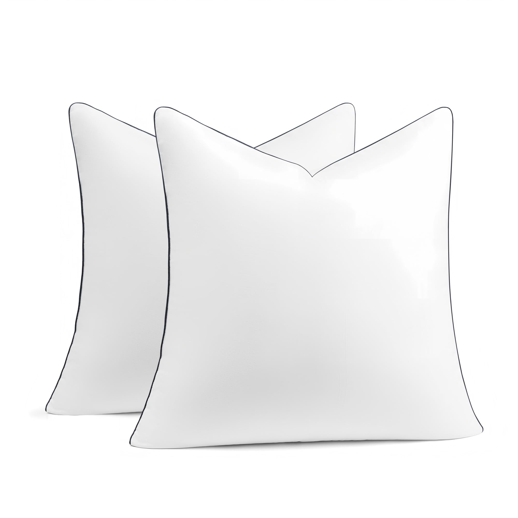 puredown® Fluffy Down Alternative Pillow Inserts, Soft Plush Decorative Throw Pillows for Couch, Sofa, Bed and Home Decor, 12x12, Navy
