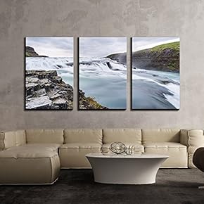 Landscape with Waterfall in Mountains x3 Panels
