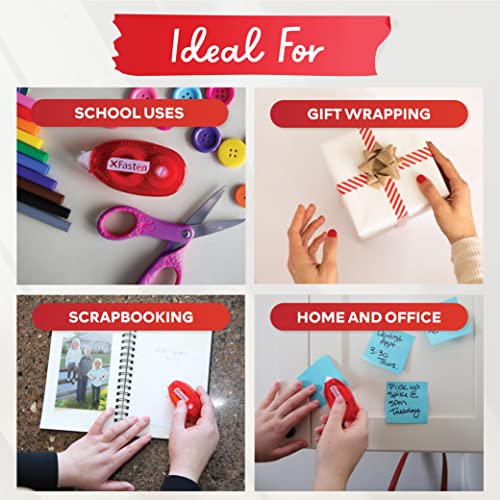 XFasten Adhesive Roller for Scrapbooking, 8mm x 30ft 4Pack Double