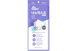 10Pcs AIRQUEEN Korean Nanofiber Filter Industrial Mask for Adult (White)