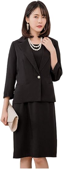 Amazon Ecussy エクス スーツ 卒業式 母親 セットアップ ワンピーススーツ ビジネススーツ 入学式 2枚セット フォーマルスーツ 黒 結婚式 パンツドレス 通勤 面接 セレモニースーツ ママ 卒園式 入園式 30代 40代 50代 大きいサイズ ワンピーススーツ 通販