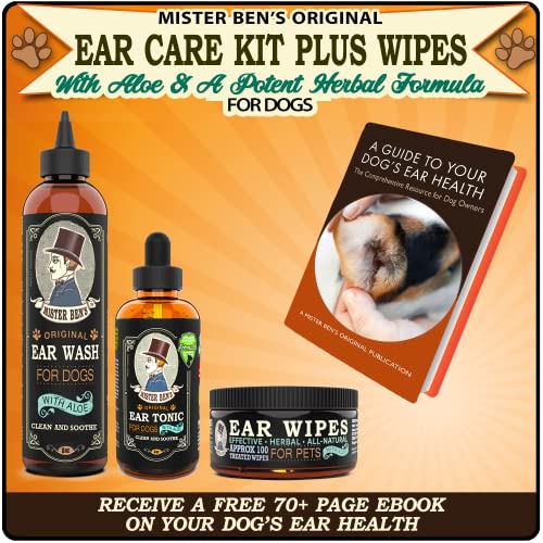 MISTER BEN'S Original Dog Ear Cleaner Kit Natural, Effective Dog Ear