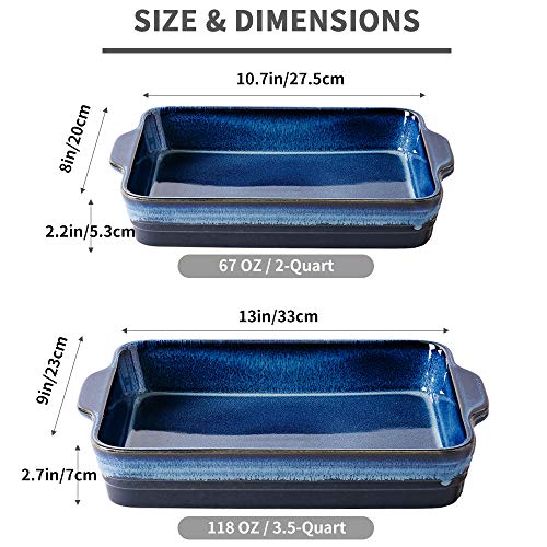 KOOV Bakeware Set, Ceramics Baking Dish Set, Rectangular Casserole Dish