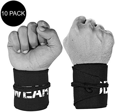 WOD Wear Wrist Wraps for Powerlifting, Strength Training, Bodybuilding, Cross Training, Olympic Weightlifting, Yoga Support - One Size Fits All