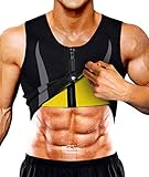 NINGMI Men's Sweat Vest Hot Thermo Neoprene Slim Corset Weight Loss Zipper Tank Top Sauna Waist Trainer Workout Shirt