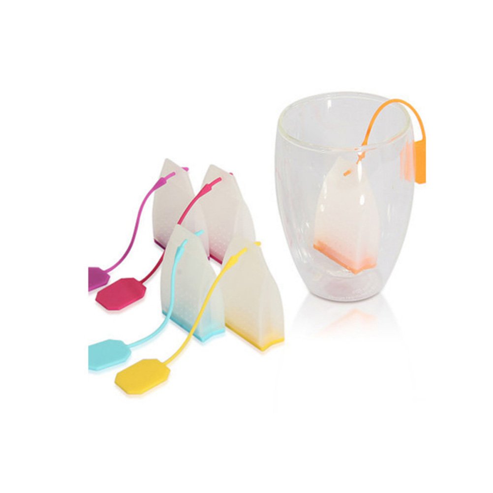 Random Color Bestonzon Reusable Silicone Loose Tea Leaf Filter Infuser Strainer Bag Plus Straight For Teacups