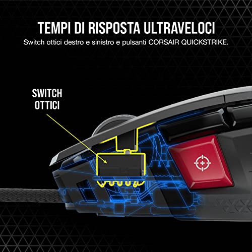 M65 RGB ULTRA Rev 2.0, mouse gaming FPS regolabile, Nero