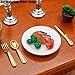 Odoria 1/12 Miniature Silverware Knife Fork Spoon 12Pcs Set Dollhouse Decoration Accessories, Gold