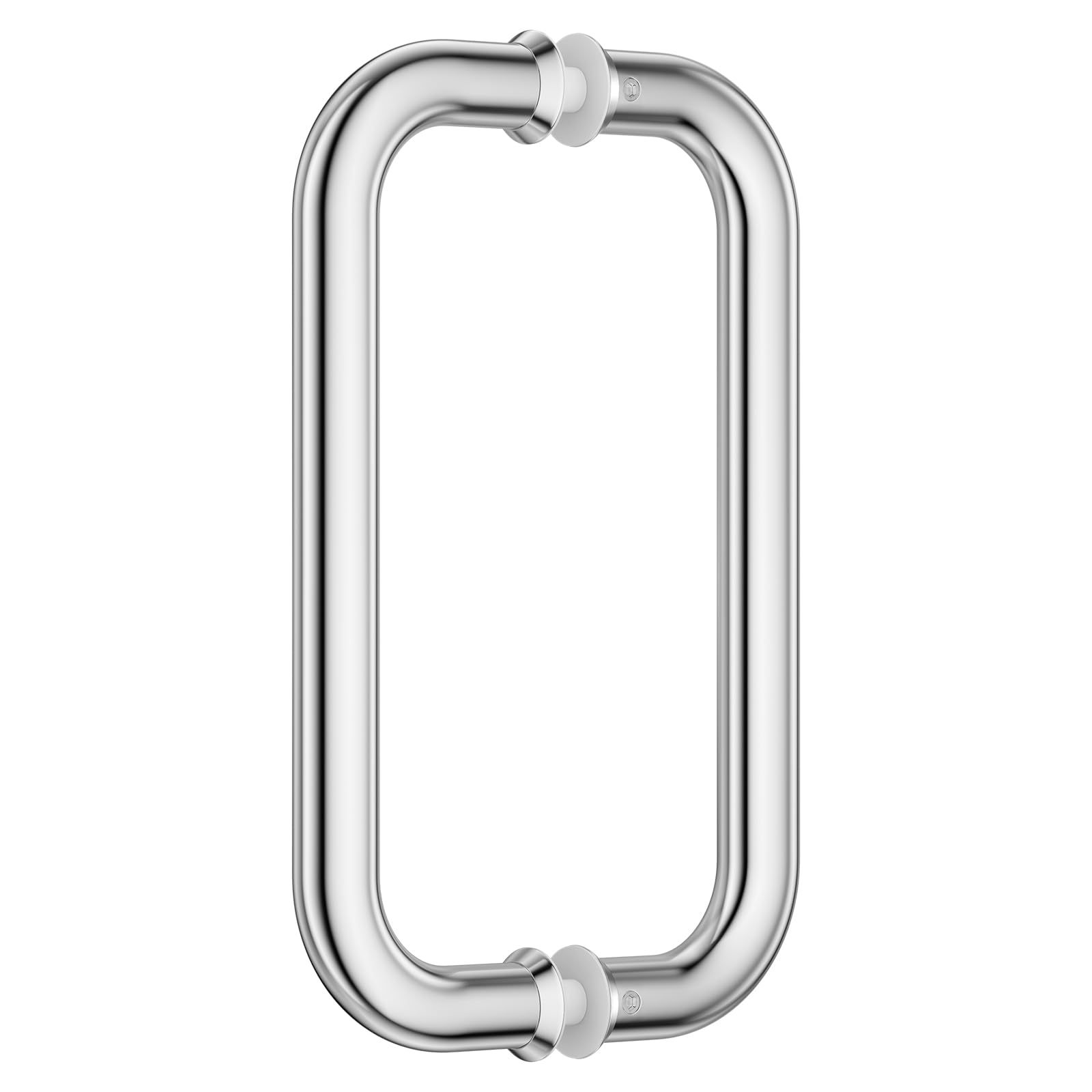 Ranbo C-Shaped 203mm Tubular Back-to-Back Frameless Glass Shower Door Push Pull Handle, Fits 8-12mm(5/16"-1/2") Glass Doors,203mm Mounting Hole Distance,for Shower Door,barn Door,Polished Chrome — image 1